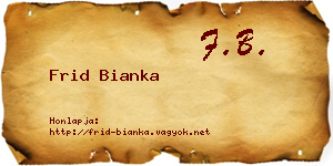 Frid Bianka névjegykártya